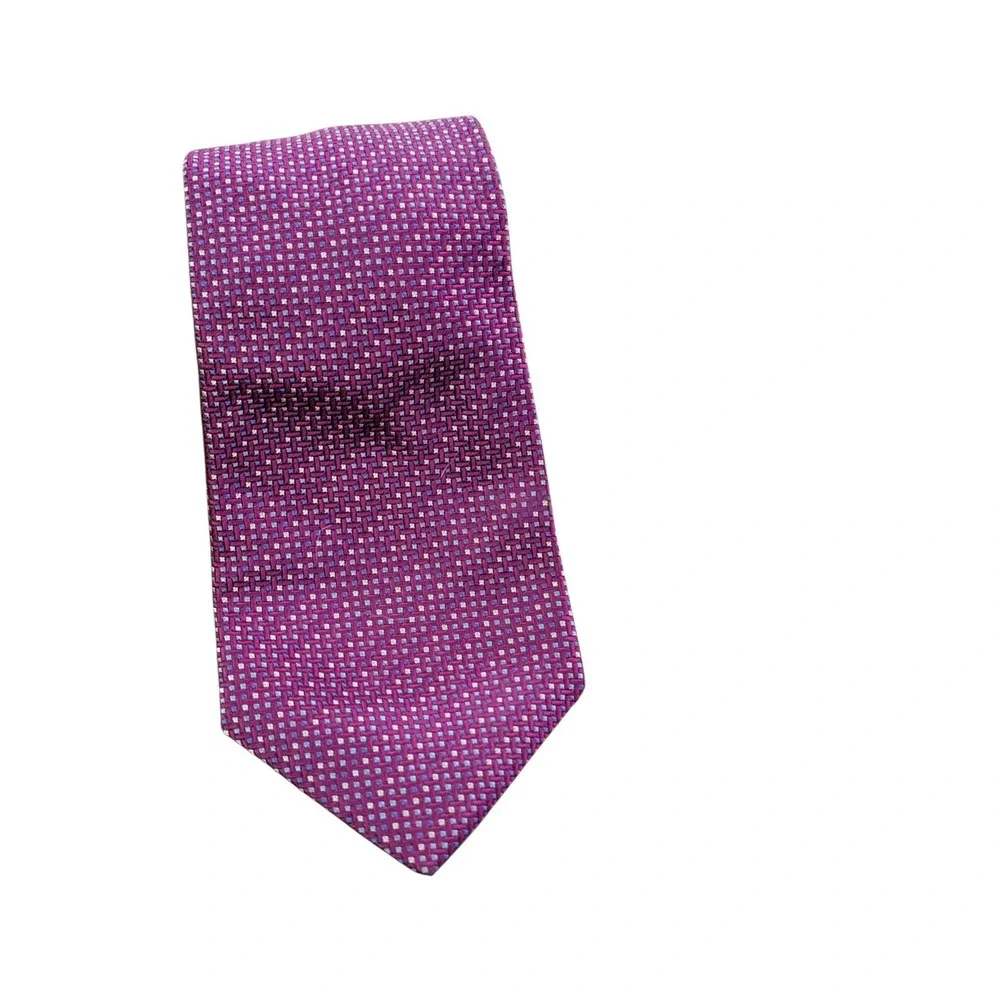Charles Tyrwhitt Mens Purple Geometric Silk Necktie‎ Jermyn Street London
